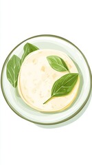Obraz premium Creamy Soup Dish with Fresh Basil