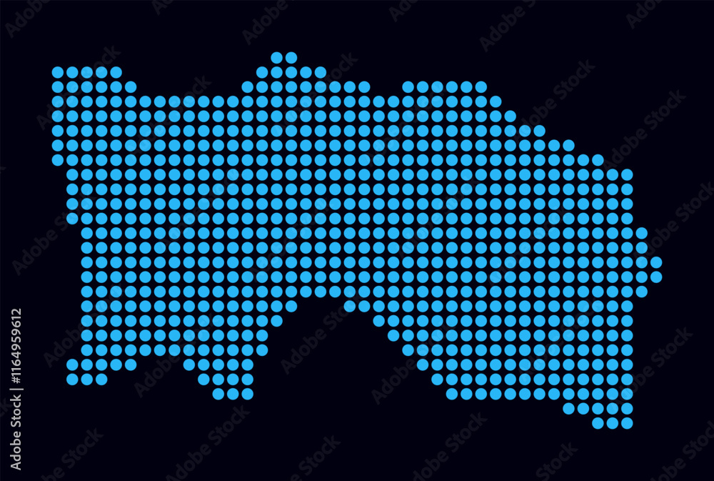 Poster jersey dotted map. digital style map of the country on dark background. jersey shape with circle dot