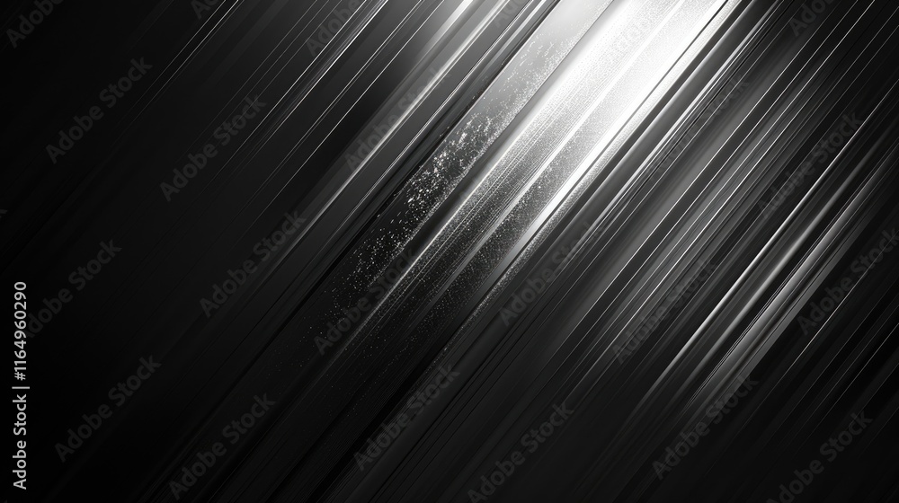 Poster abstract metallic texture with diagonal lines, creating a sleek, modern aesthetic.