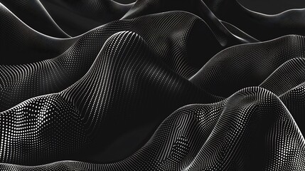 Naklejka premium Abstract Dark Waveform: Monochromatic Digital Landscape