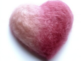 A fluffy, pink heart-shaped object, symbolizing love and affection.