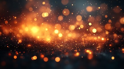 Fototapeta premium Glittering Orange and Black Abstract Background