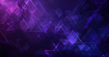 Obraz premium Abstract geometric design featuring purple hues and triangular shapes for digital backgrounds.
