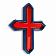 Fototapeta premium Templar cross made of beveled metal