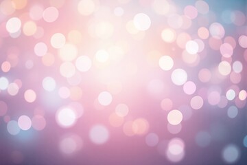 Fototapeta premium Soft glowing bokeh lights in pink and purple tones, set against a gradient pastel background. Ideal for abstract and dreamy concepts. Ai generative