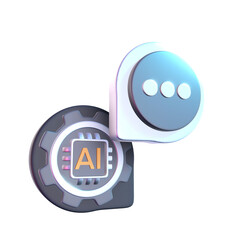Artificial Intelligence Communication 3D Icon Design