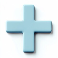 Elegant Light Blue Plus Symbol Graphic Design