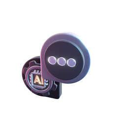 3D Icon Design of AI Chatbot Gear