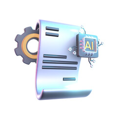 Fototapeta premium 3D Icon Design of AI-Enhanced File