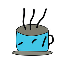vector of cup of coffee with steam