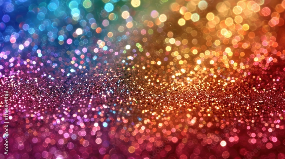 Poster a colorful, sparkling background with bokeh effects, ideal for creative projects.