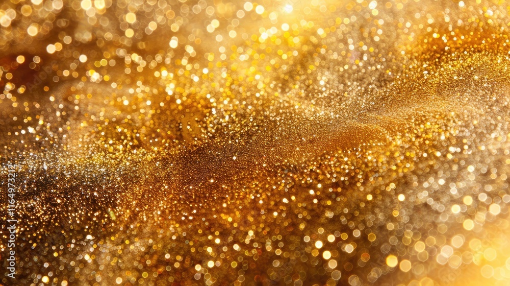 Aufkleber a shimmering golden texture with sparkling particles, creating a dreamy atmosphere.