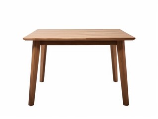 Modern Wooden Table Isolated on White Background, Perfect for Minimalist Design and Interior Decor Projects, Ideal for Dining, Work, or Display Usage