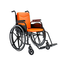 Fototapeta premium Modern Ergonomic Orange and Black Wheelchair Design