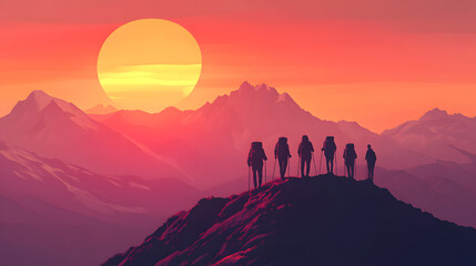 Fototapeta premium climbing when the sun goes down