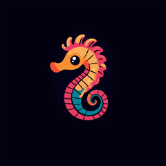 Obraz premium illustration of a seahorse, capturing its graceful curves and elegant form