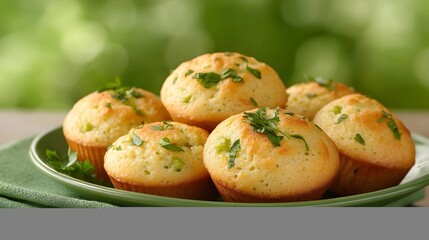 Delicious Herb Muffins Baked Fresh From Oven
