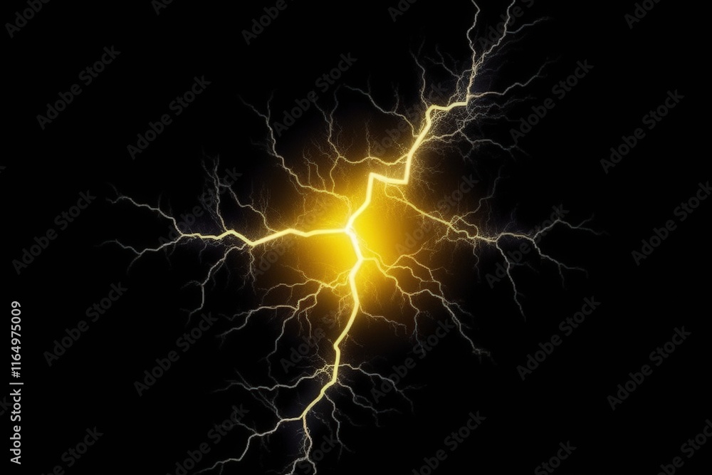Poster brilliant lightning bolt illuminates the darkness with striking energy and dynamic patterns in high-