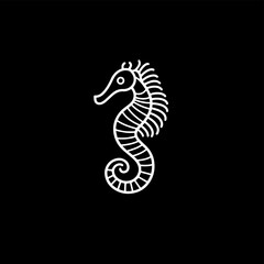 illustration of a seahorse, capturing its graceful curves and elegant form