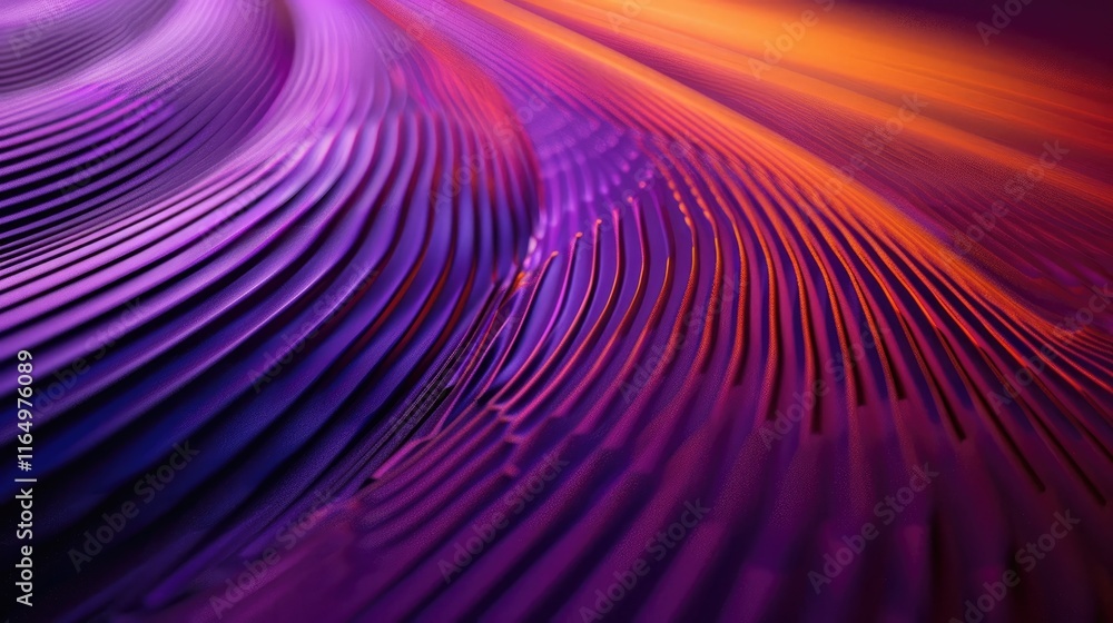 Aufkleber abstract wavy lines in vibrant purple and orange tones create a dynamic visual effect.