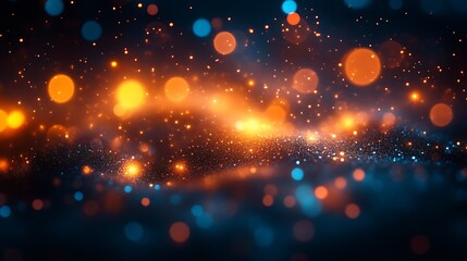 Obraz premium Abstract Sparkling Background With Orange And Blue Lights