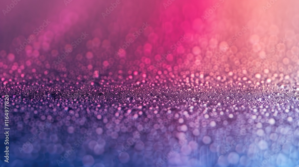 Poster a close-up of droplets on a surface, creating a colorful, abstract background.