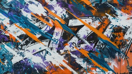 Abstract graffiti artwork featuring vibrant colors and dynamic brush strokes.