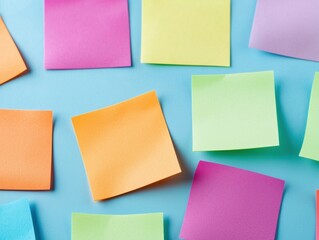 Fototapeta premium Colorful sticky notes representing brainstorming and collaboration