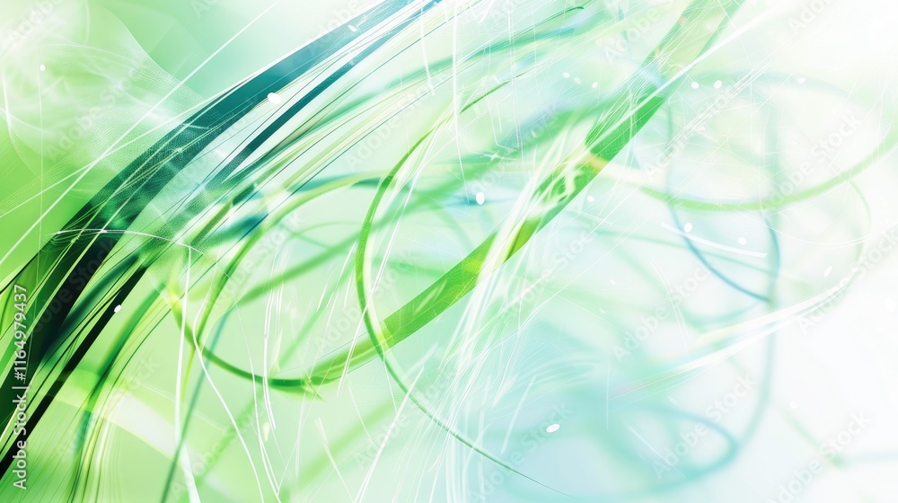 Poster abstract design featuring fluid lines and soft colors, evoking a sense of movement and harmony.