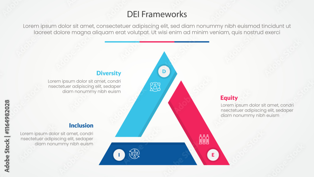Poster dei frameworks infographic concept for slide presentation with triangle cycle circular triangle slic