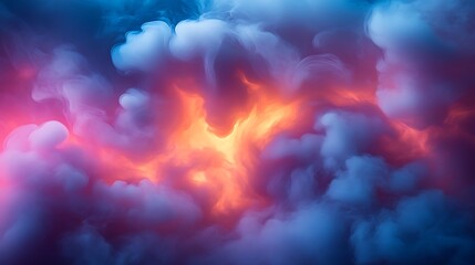 Abstract Colorful Smoke Swirls and Vapor