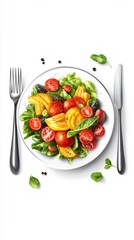 Vibrant Vegetable Salad Displayed on a Plate