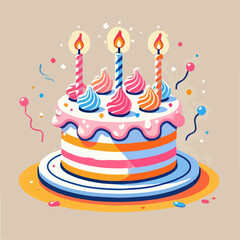 birthday cake with candles