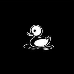 minimal modern duck logo icon vector illustration hipster stock. Animal farm or restaurant cafe in luxury line style. Goose logo design.