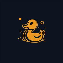 minimal modern duck logo icon vector illustration hipster stock. Animal farm or restaurant cafe in luxury line style. Goose logo design.