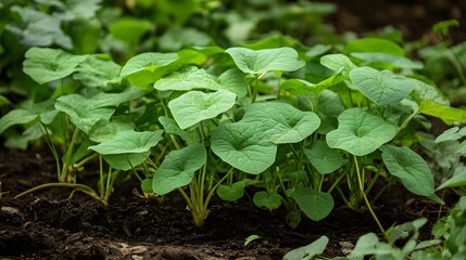 Obraz premium Greater yam plants growing outside
