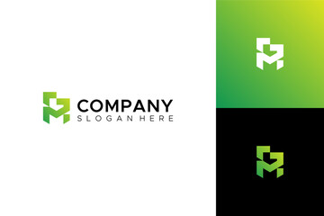 letter GM logo design symbol