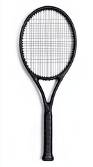 Sleek Black Tennis Racquet - High-Performance Sports Equipment