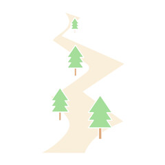 Collection of Blank Green Tree Road Signs of Various Sizes