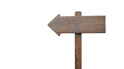 Wooden Signpost Pointing Left with Rustic Charm Ideal for Directional Guidance in Nature, Outdoors, or Travel Themes