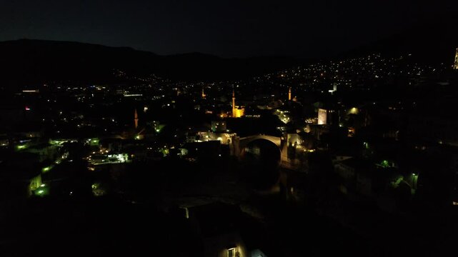Night View Mostar Bosnia