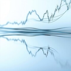 Market trend chart, isolated on solid white background, financial projection,