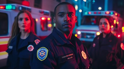 Naklejka premium A tribute image showcasing EMTs as modern-day heroes in the healthcare and emergency response fields