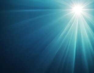 Fototapeta premium Bright Light Beams Through Dark Teal Water