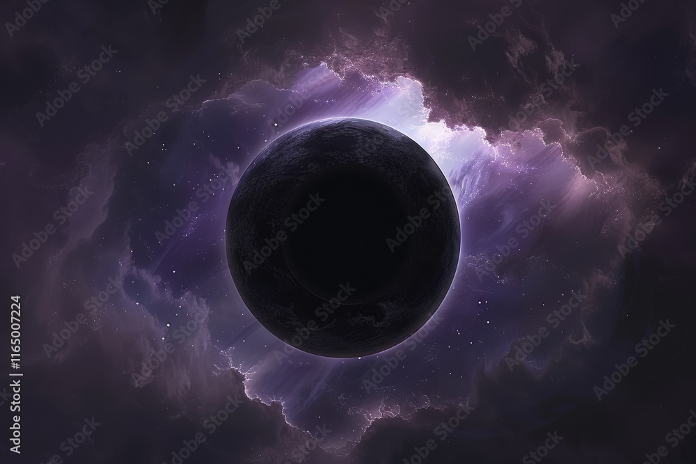 Poster eclipsing shadows celestial phenomenon outer space digital art cosmic environment abstract view dark