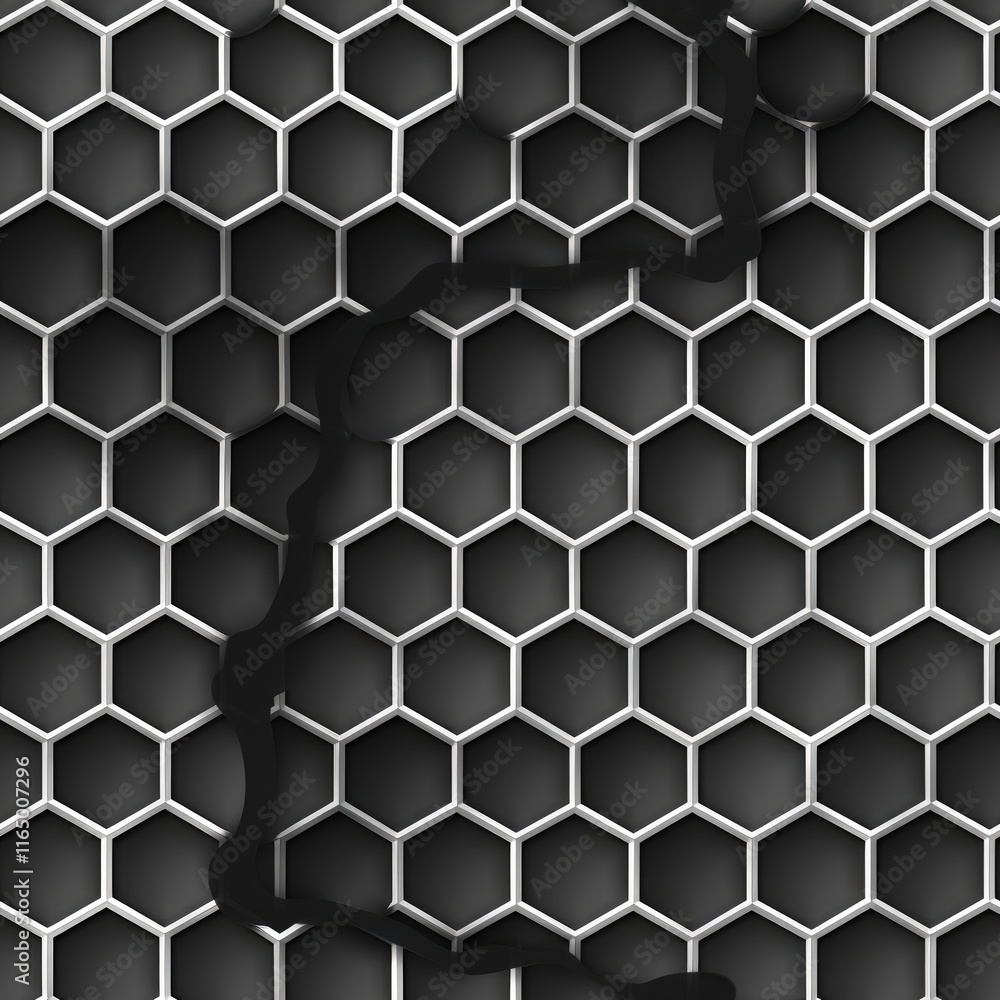 Aufkleber a textured background featuring a honeycomb pattern with a dark outline.