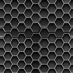A close-up view of a hexagonal pattern in a dark, textured design.