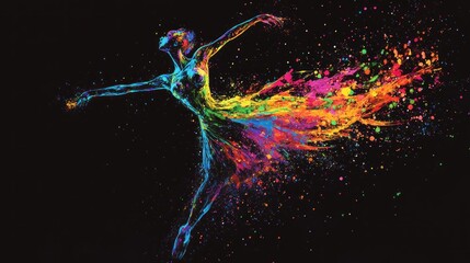 Abstract Colorful Ballerina Painting