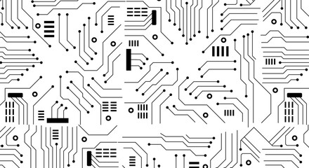 Vector Electronic circuit on white background illustration