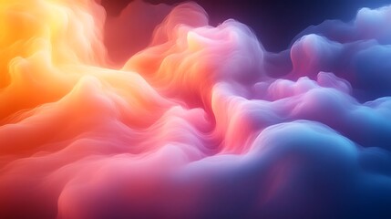 Obraz premium Abstract Colorful Waves Flowing in a Dreamlike Landscape